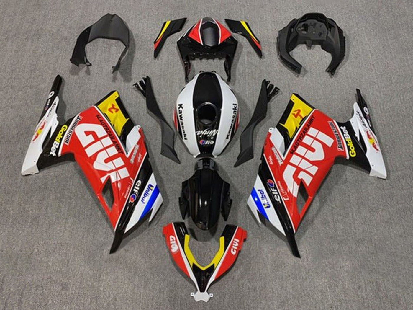 2013-2024 Red White Black Givi Kawasaki Ninja 300 EX300R Fairing Kit