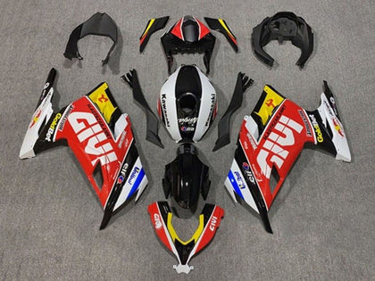 2013-2024 Kawasaki Ninja-300 Red White Black Givi EX300R Fairing Kit