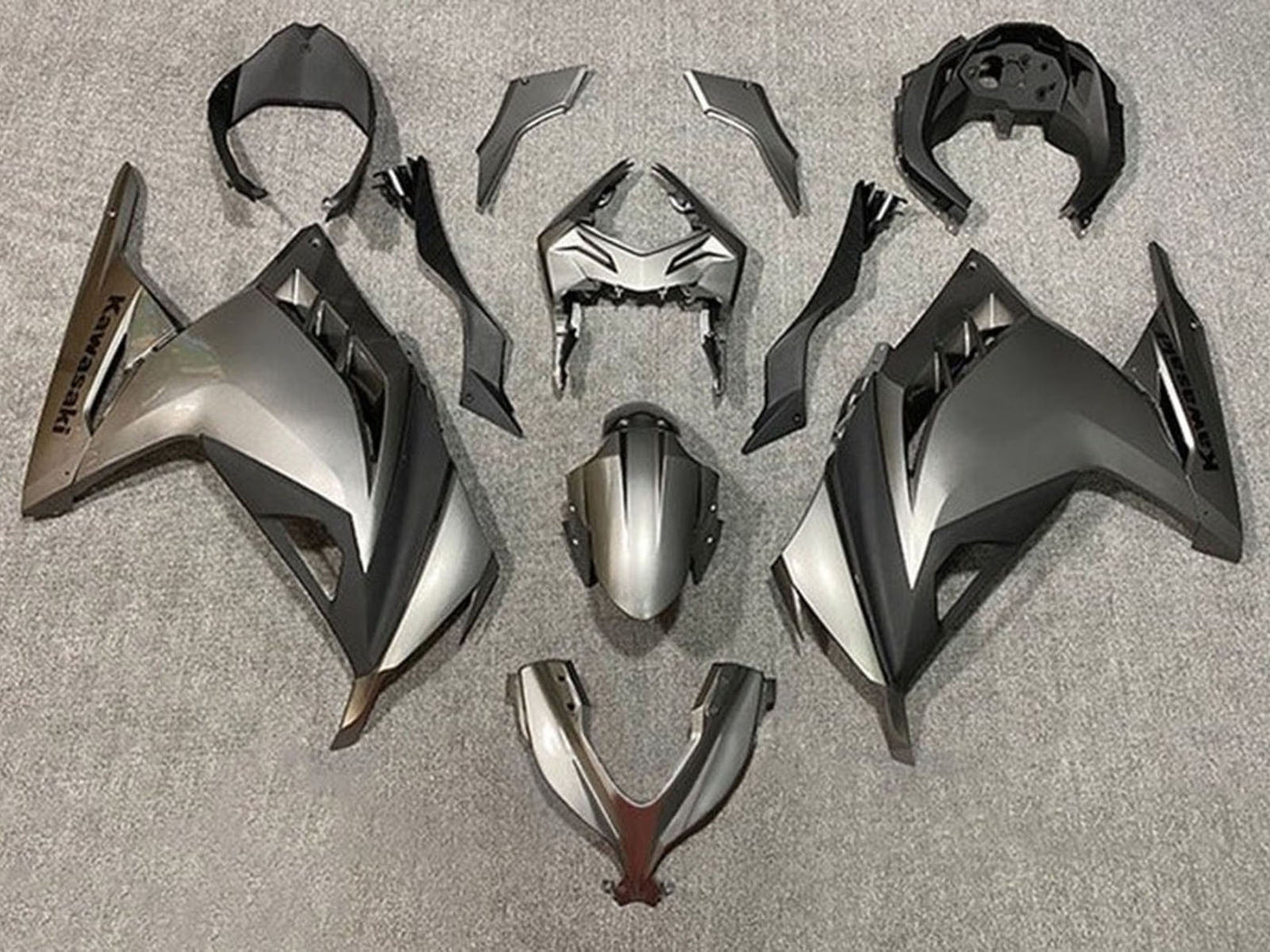 2013-2024 Silver Matte Black Kawasaki Ninja 300 EX300R Fairing Kit