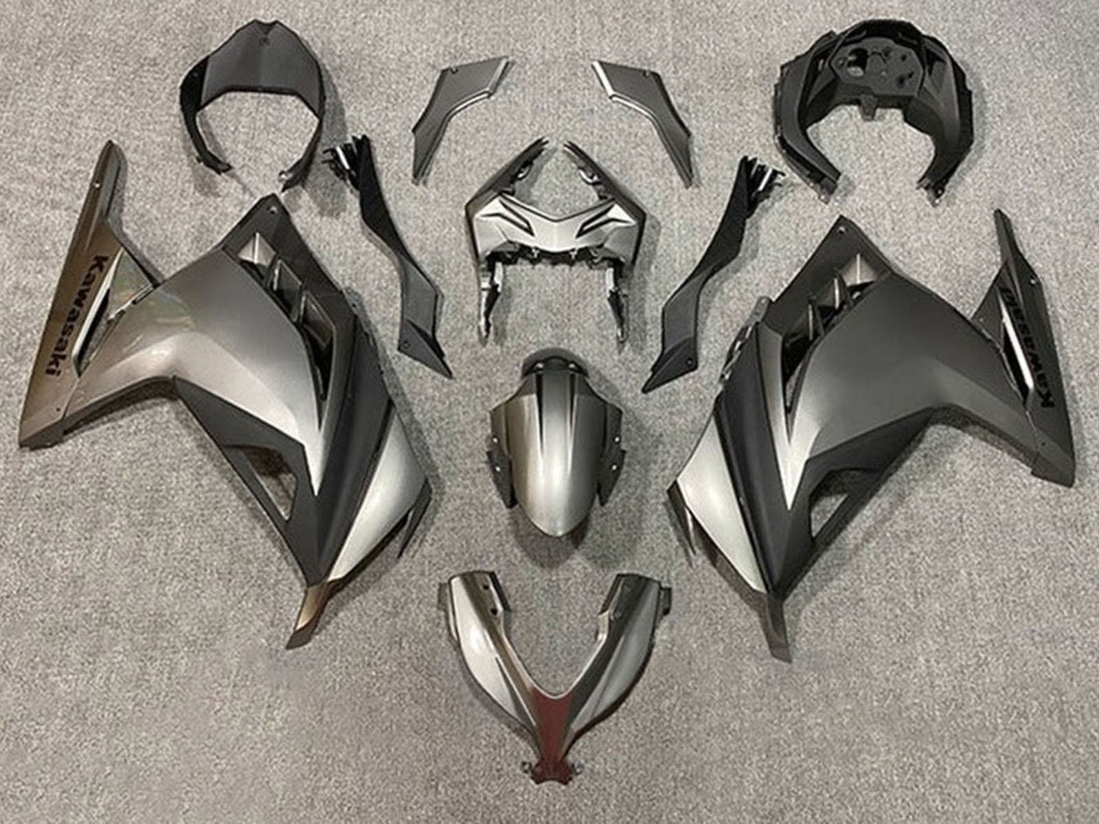 2013-2024 Silver Matte Black Kawasaki Ninja 300 EX300R Fairing Kit