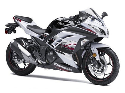 2013-2024 Kawasaki Ninja-300 White Black Red Accents EX300R Fairing Kit