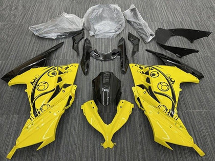 2013-2024 Kawasaki Ninja-300 Yellow Black Circles EX300R Fairing Kit