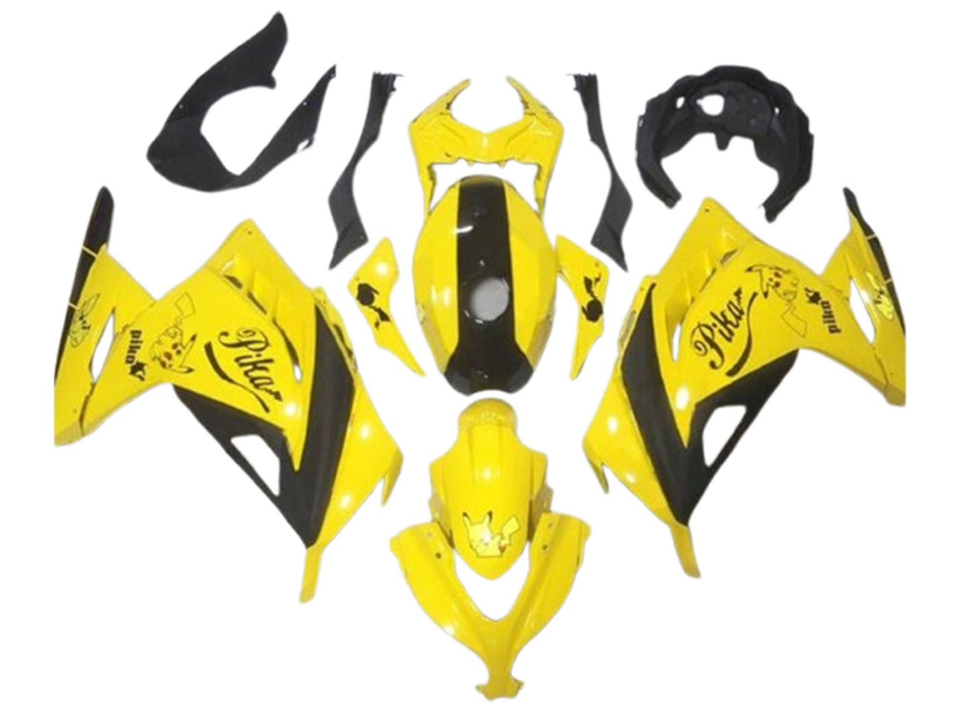 2013-2024 Yellow Black Pikachu Kawasaki Ninja 300 EX300R Fairing Kit