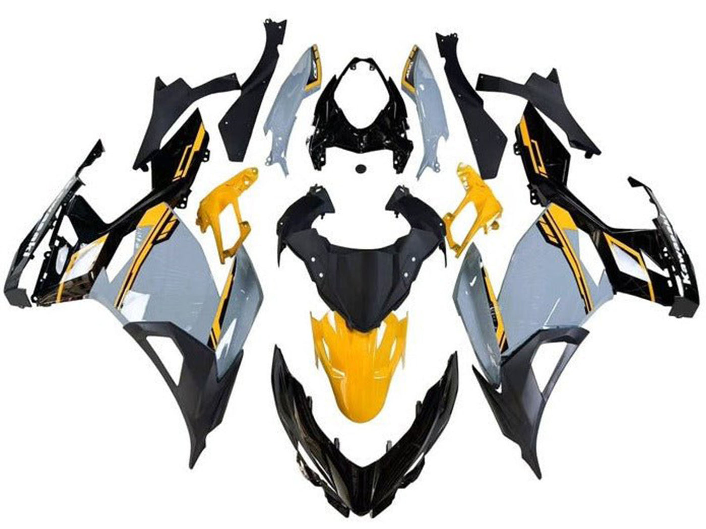 2018-2024 Grey Yellow Black Kawasaki Ninja 400 EX400 Fairing Kit