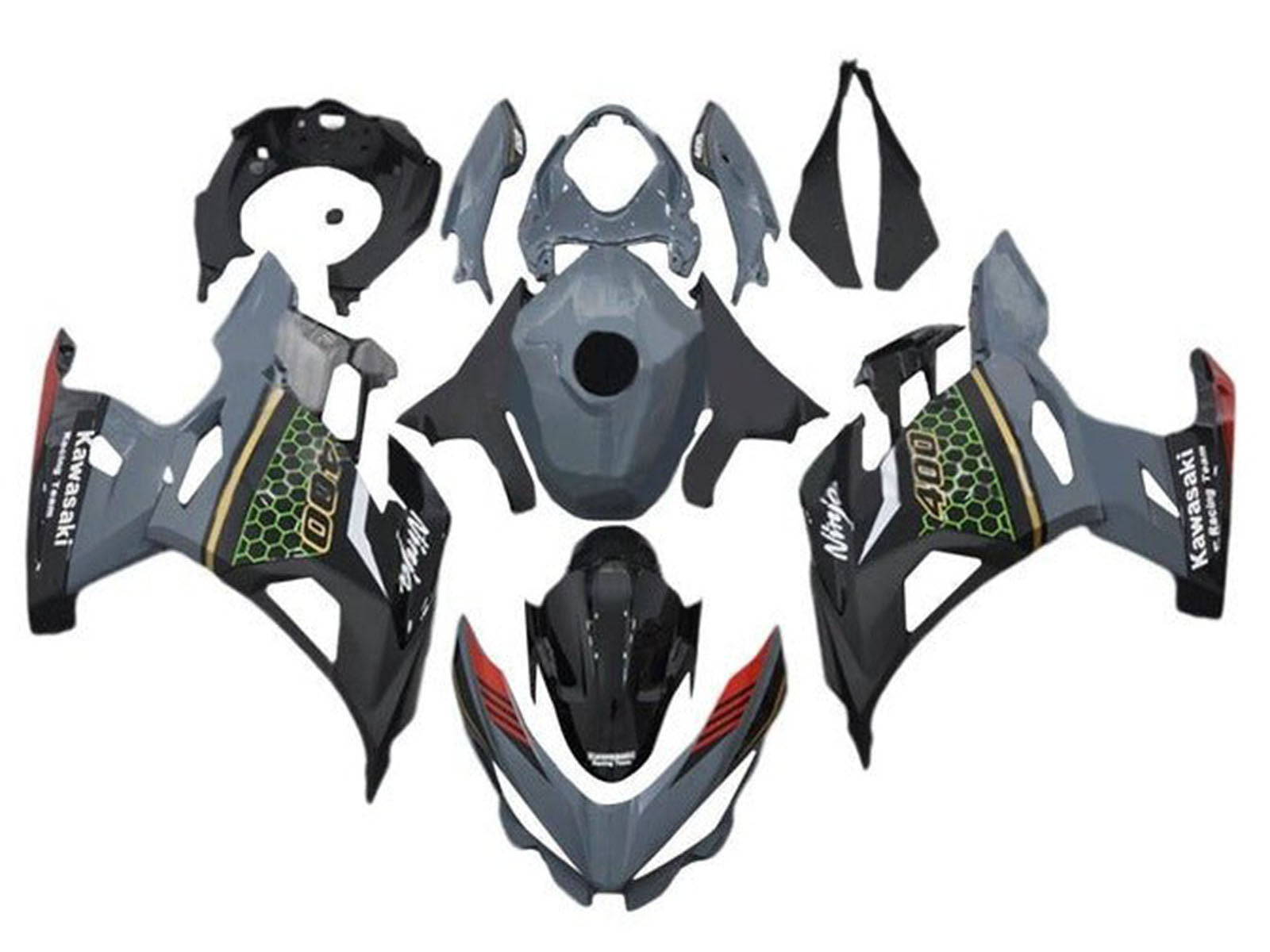 2018-2024 Grey Black Green Gold Kawasaki Ninja 400 EX400 Fairing Kit