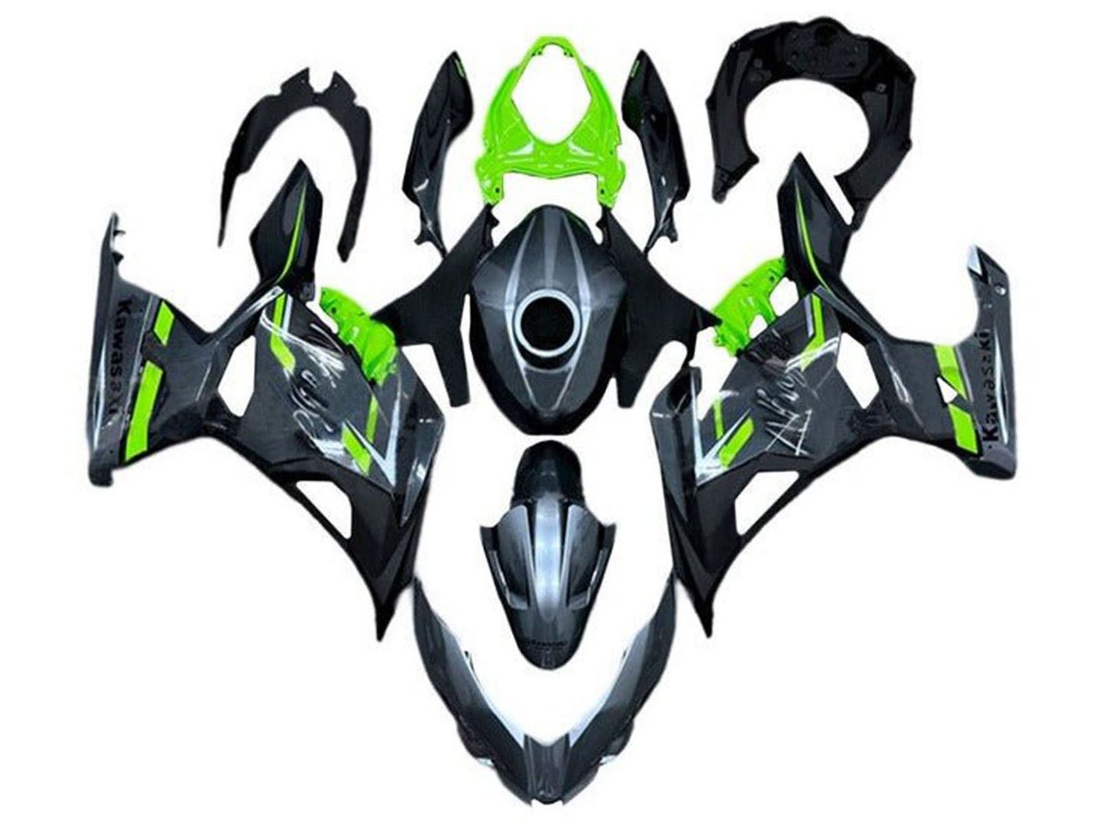 2018-2024 Grey Green Kawasaki Ninja 400 EX400 Fairing Kit