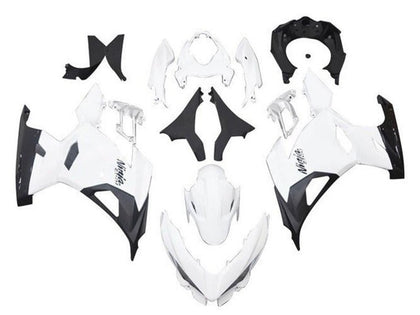 2018-2024 Kawasaki Ninja-400 Glossy White Glossy Black EX400 Fairing Kit