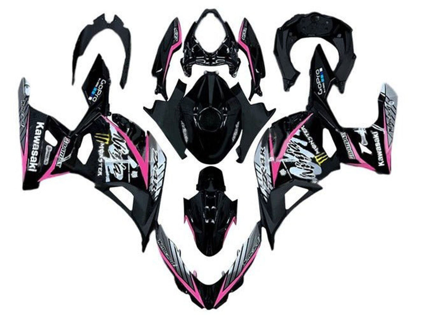 2018-2024 Black Pink White Kawasaki Ninja 400 EX400 Fairing Kit