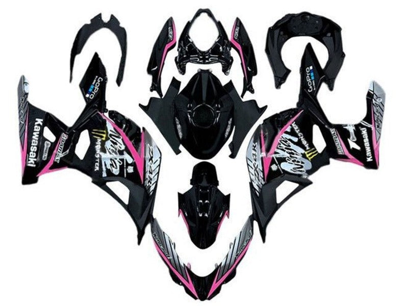 Purchase 2018-2024 Glossy Black Pink White Kawasaki Ninja 400 Motorcycle Fairings UK