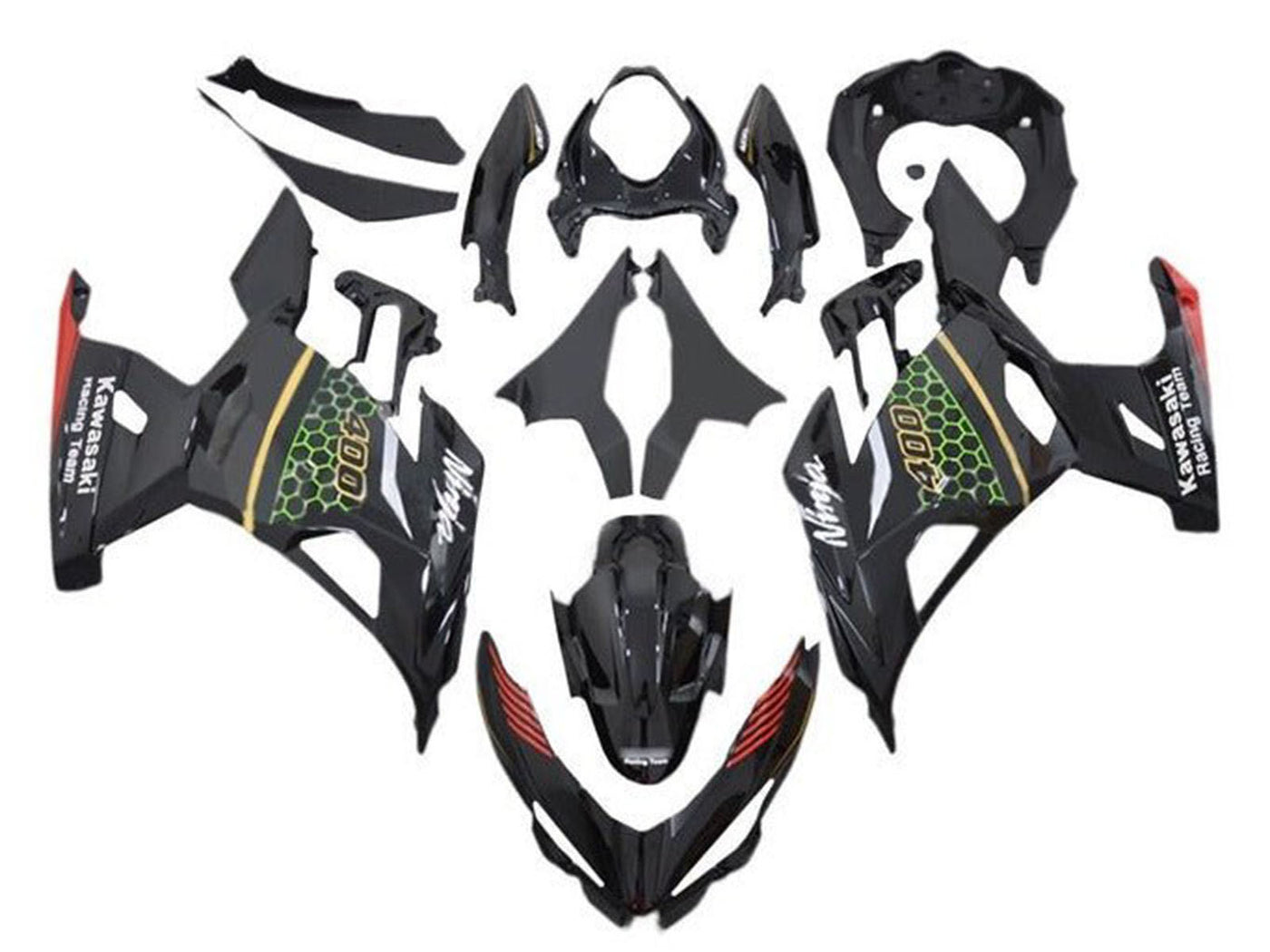 2018-2024 Black Green Red Yellow White Kawasaki Ninja 400 EX400 Fairing Kit