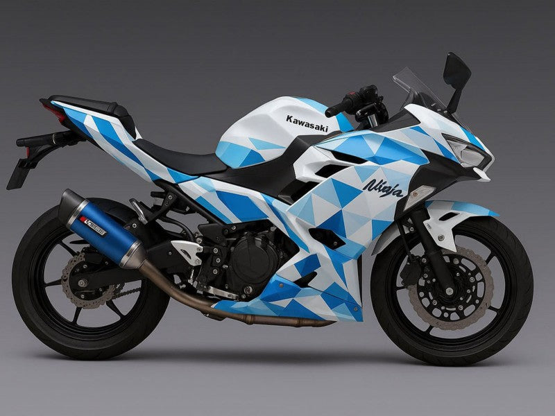 Purchase 2024-2025 White Blue Geometric Kawasaki Ninja 500 EX500R Motorcycle Fairings UK