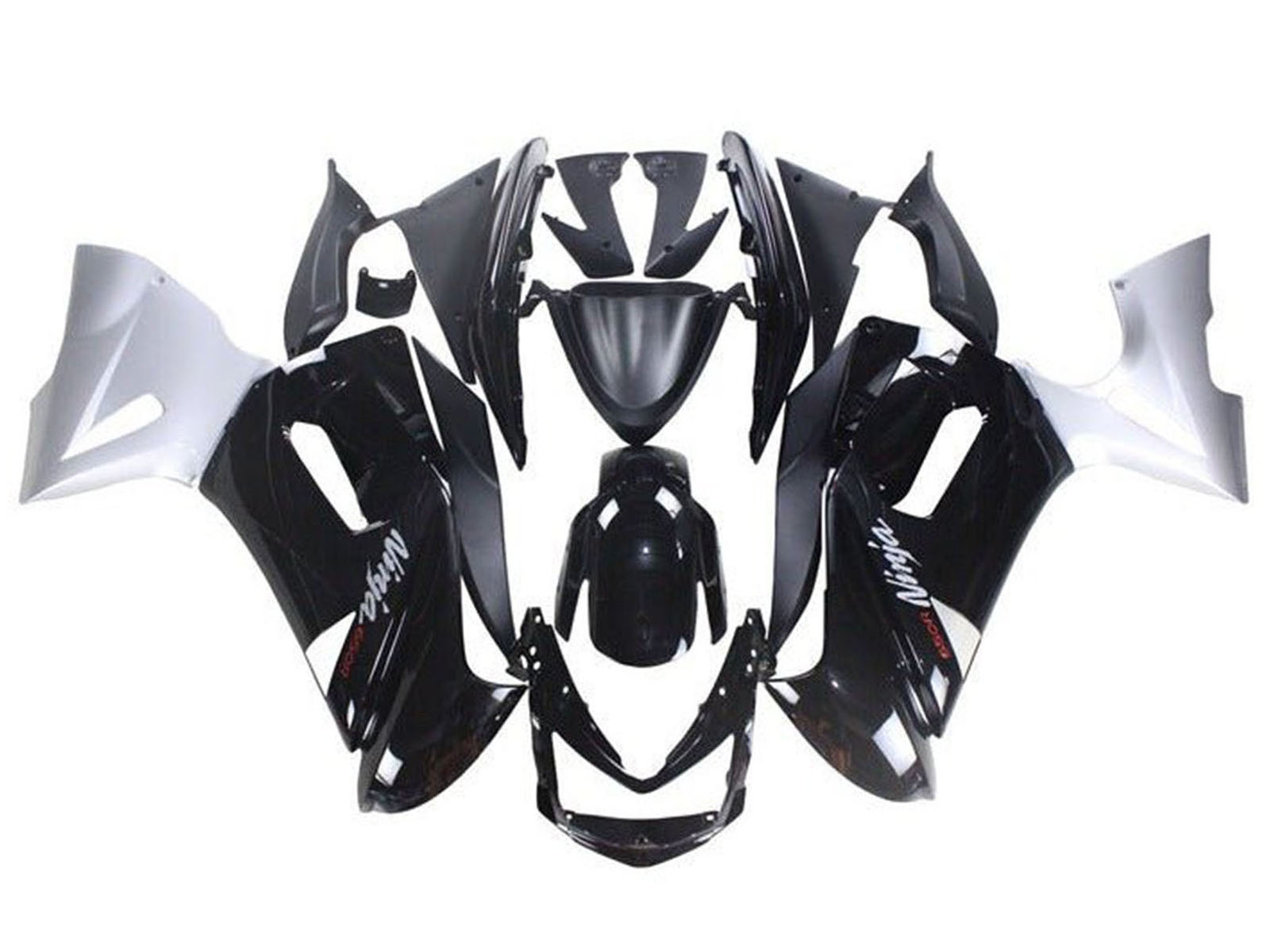 2006-2008 Black White Kawasaki Ninja 650 EX650 Fairing Kit