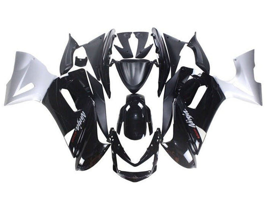 2006-2008 Black White Kawasaki Ninja 650 EX650 Fairing Kit