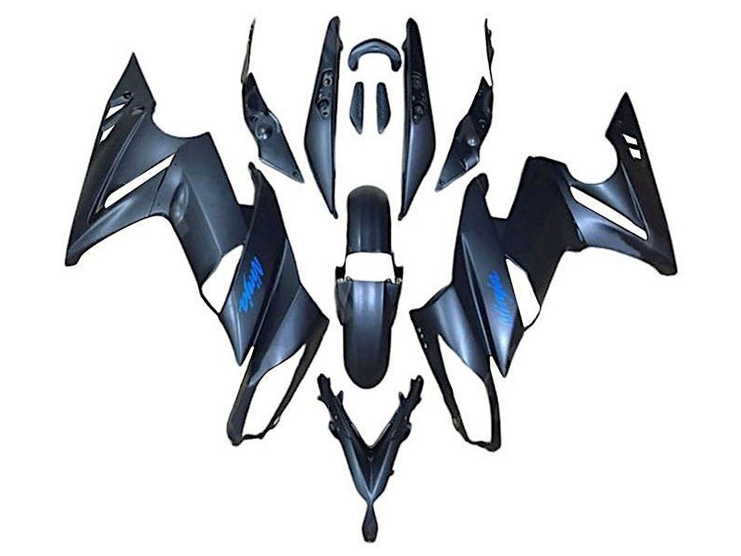 2009-2011 Matte Black Blue Kawasaki Ninja 650 EX650 Fairing Kit