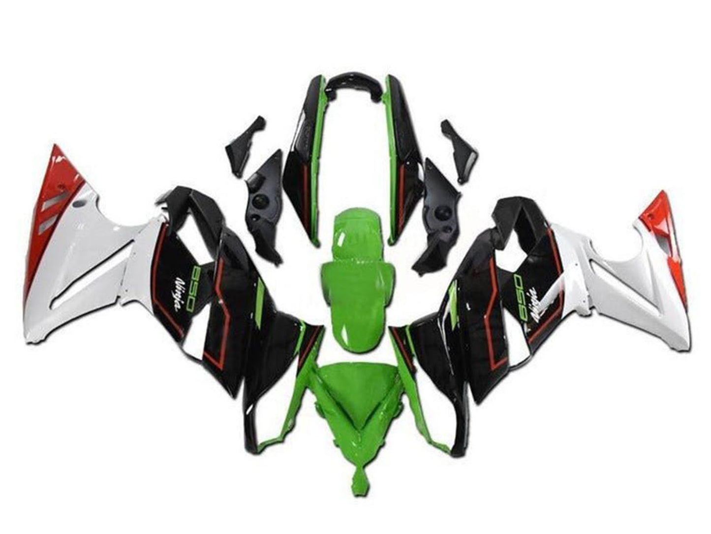 2009-2011 Black Green White Red Kawasaki Ninja 650 EX650 Fairing Kit