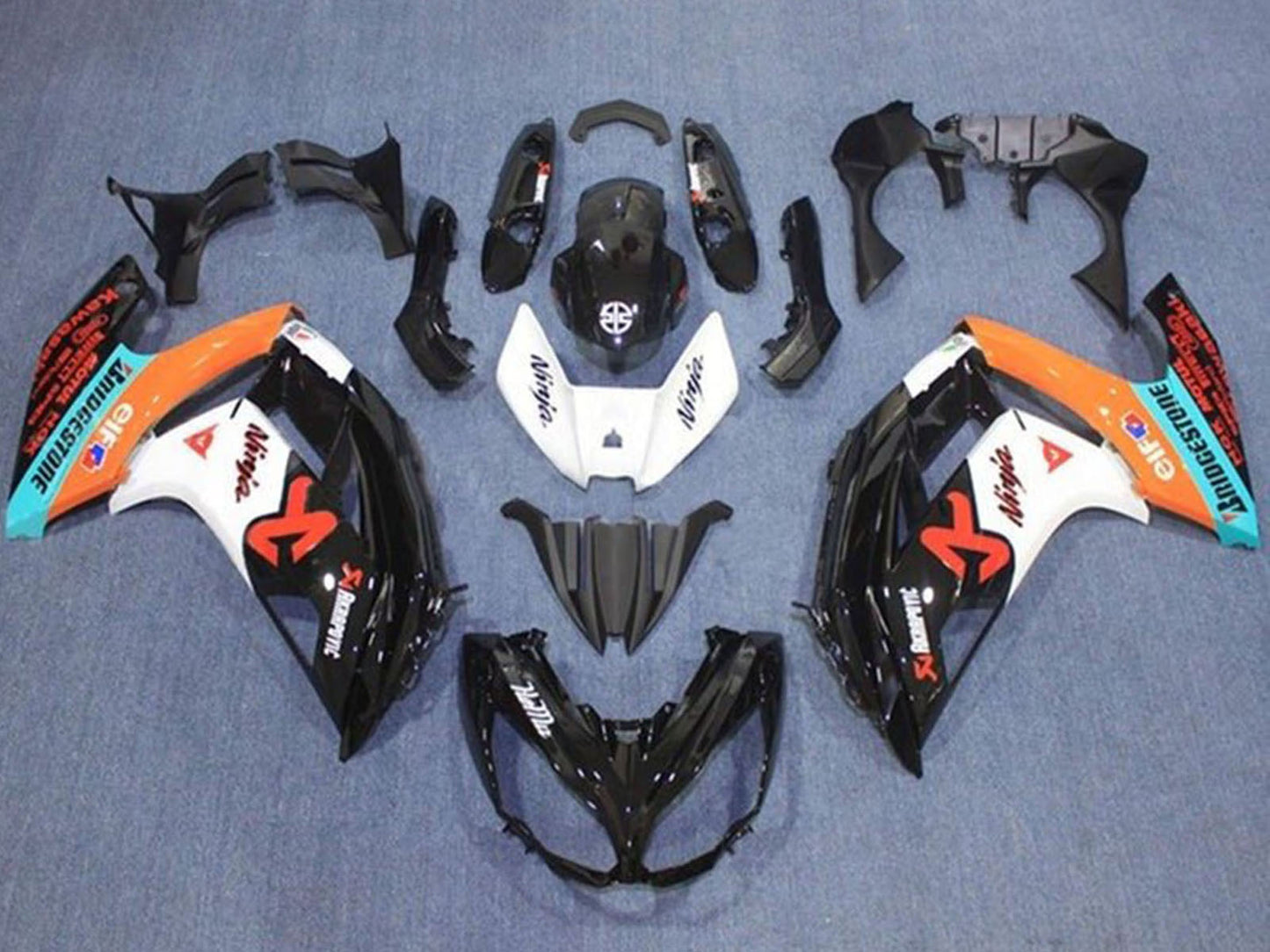 2012-2016 Black White Orange Blue Kawasaki Ninja 650 EX650 Fairing Kit