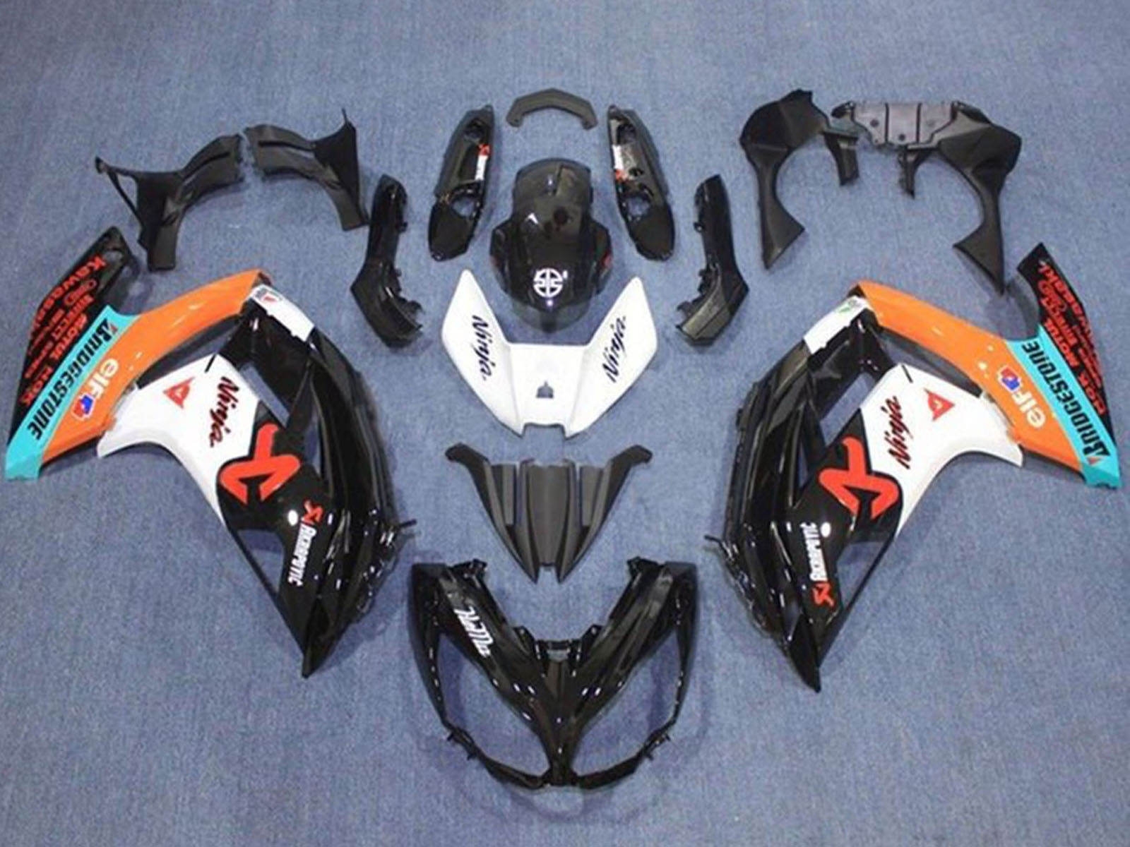 2012-2016 Black White Orange Blue Kawasaki Ninja 650 EX650 Fairing Kit