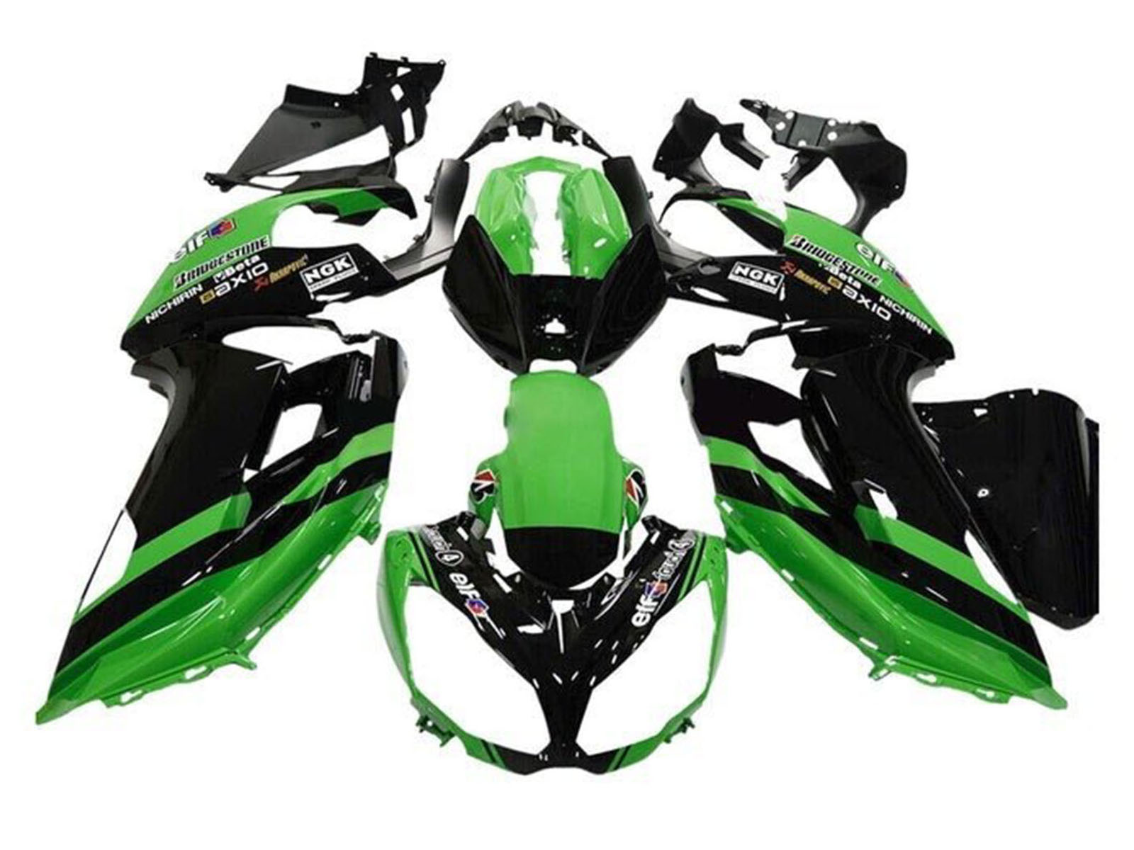 2012-2016 Green Black Stripe Kawasaki Ninja 650 EX650 Fairing Kit