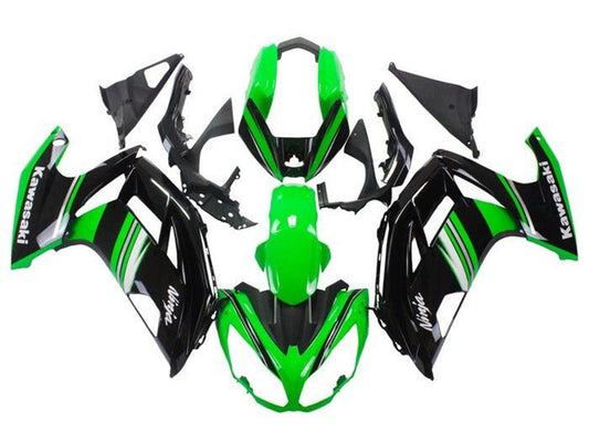 2012-2016 Green Black White Grey Stripe Kawasaki Ninja 650 EX650 Fairing Kit
