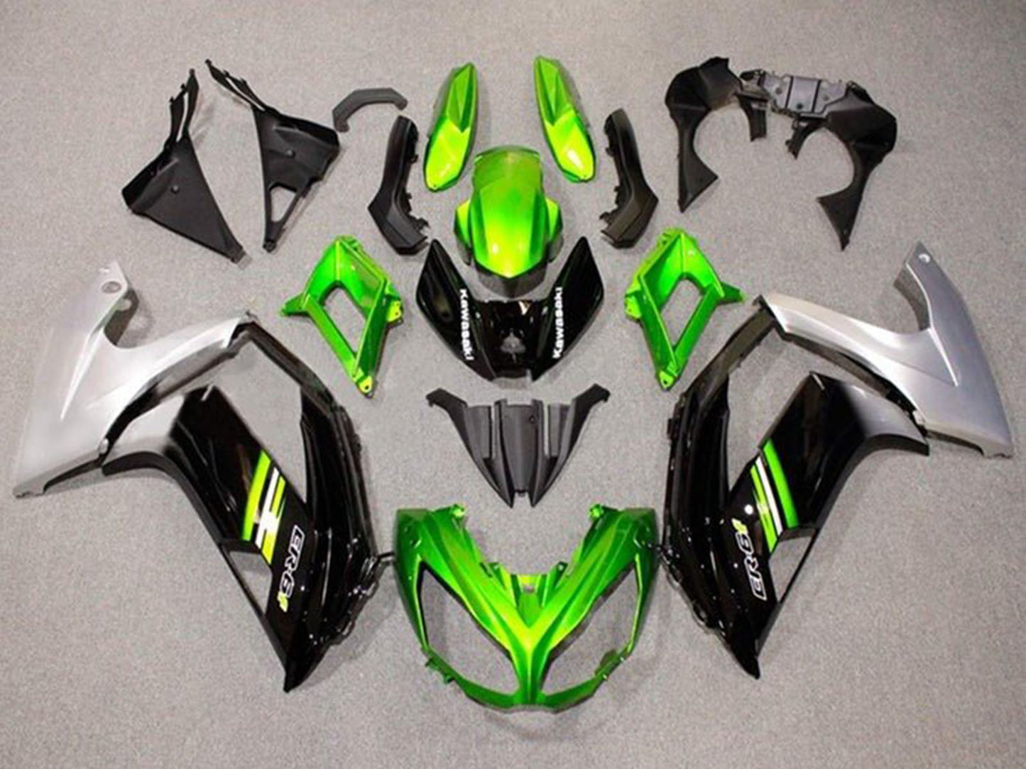2012-2014 Green Black Silver Kawasaki Ninja 650 EX650 Fairing Kit
