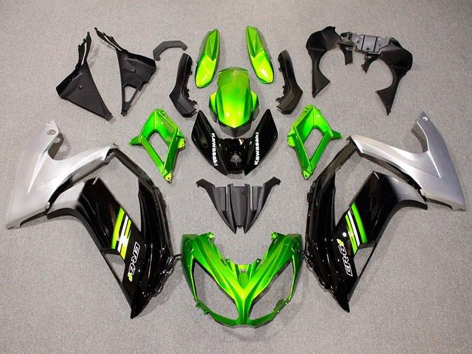 2012-2014 Green Black Silver Kawasaki Ninja 650 EX650 Fairing Kit