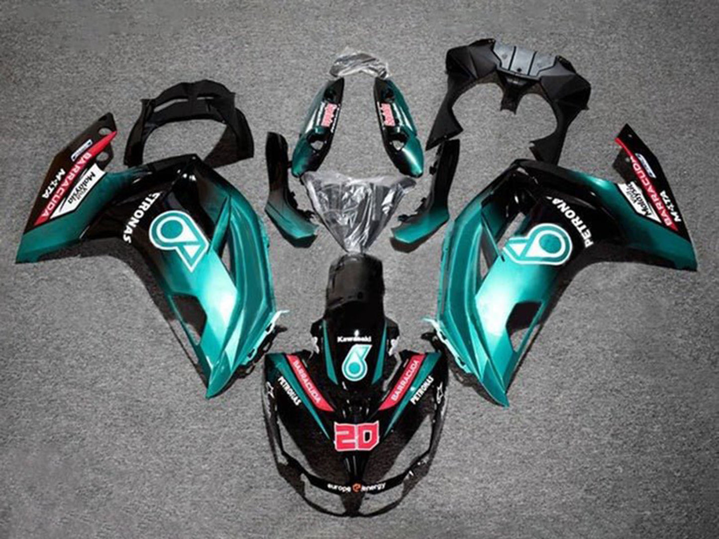2012-2016 Black Blue Petronas Ninja 650 EX650 Fairing Kit