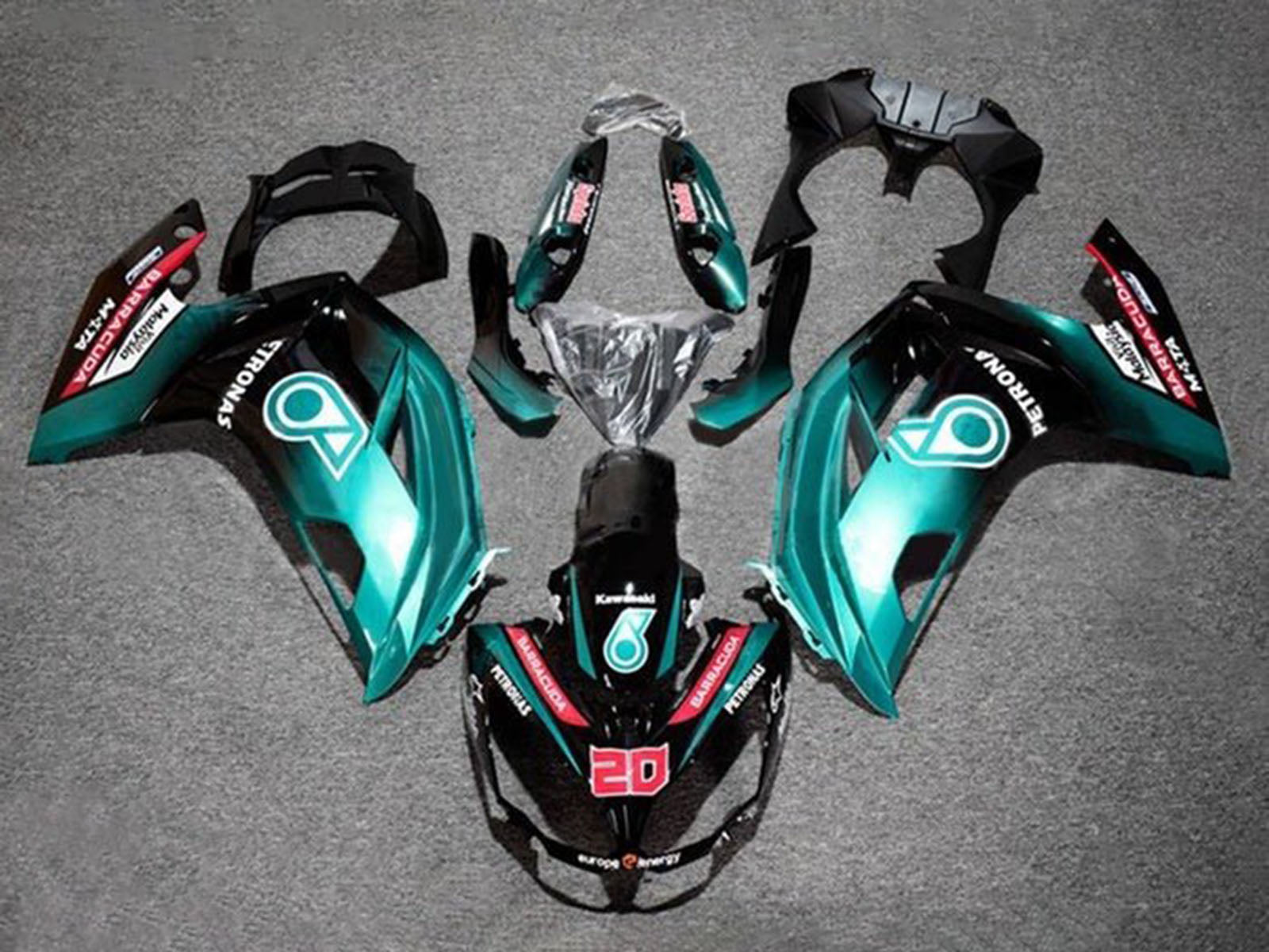 2012-2016 Black Blue Petronas Ninja 650 EX650 Fairing Kit