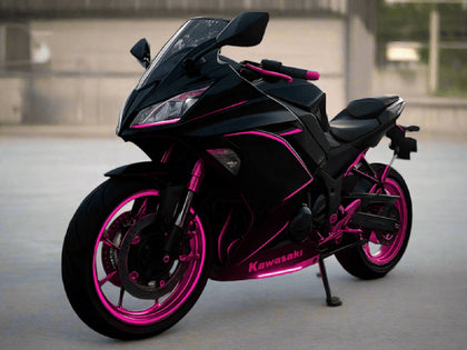 2017-2019 Kawasaki Ninja-650 Glossy Black Pink Stripe EX650 Fairing Kit