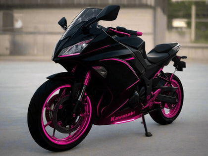 2017-2019 Kawasaki Ninja-650 Glossy Black Pink Stripe EX650 Fairing Kit
