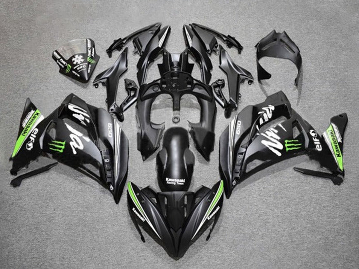 2017-2019 Matte Black Green White Monster Ninja 650 EX650 Fairing Kit