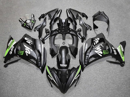 2017-2019 Kawasaki Ninja-650 Matte Black Green White Monster EX650 Fairing Kit