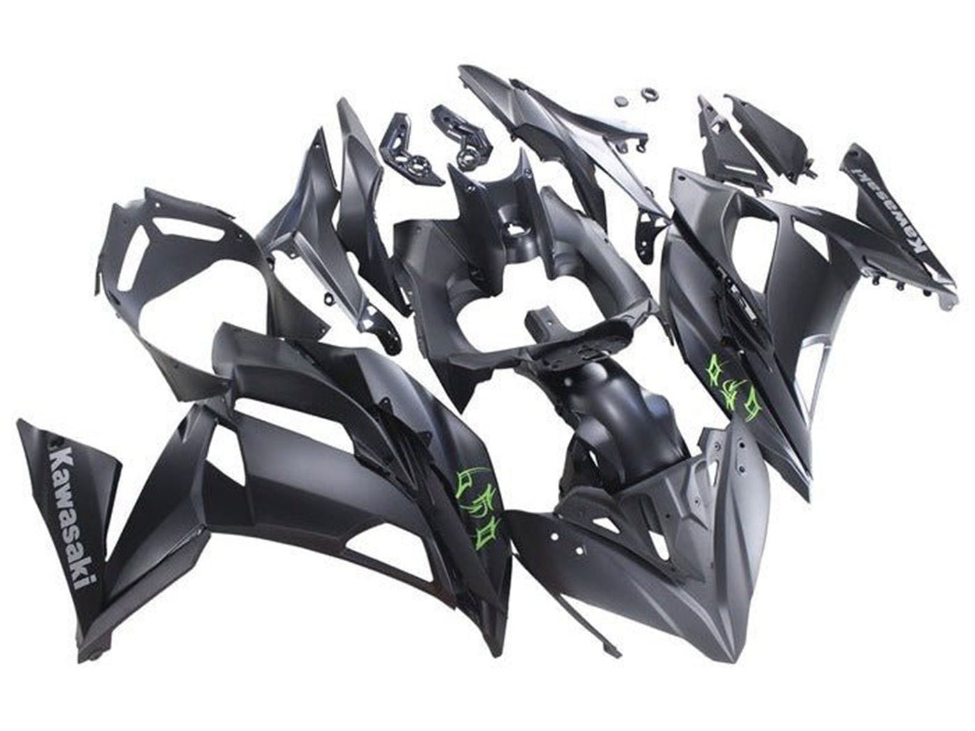 2017-2019 Matte Black Green Grey Ninja 650 EX650 Fairing Kit