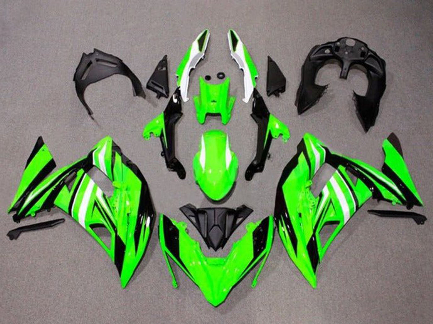 2017-2019 Green Black White Stripe Ninja 650 EX650 Fairing Kit