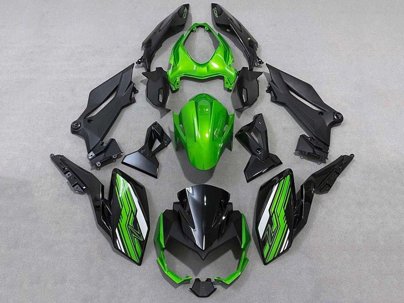 2018-2024 Green Black White Kawasaki Z400 Fairing Kit