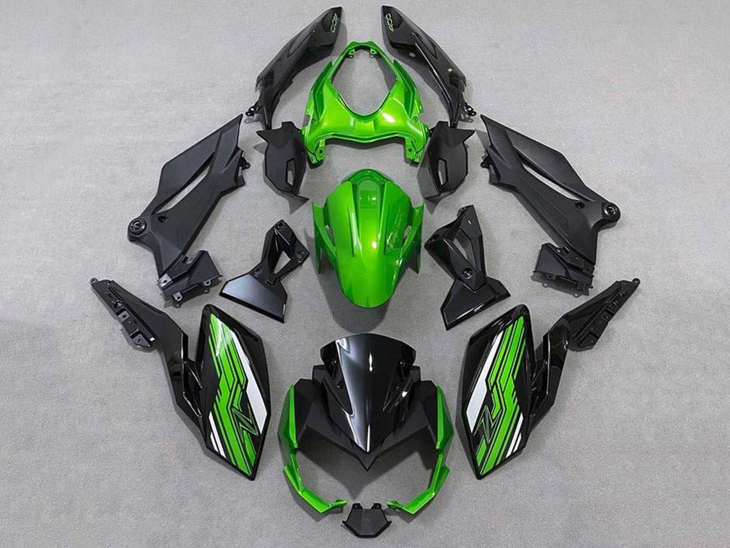 2018-2024 Green Black White Kawasaki Z400 Fairing Kit