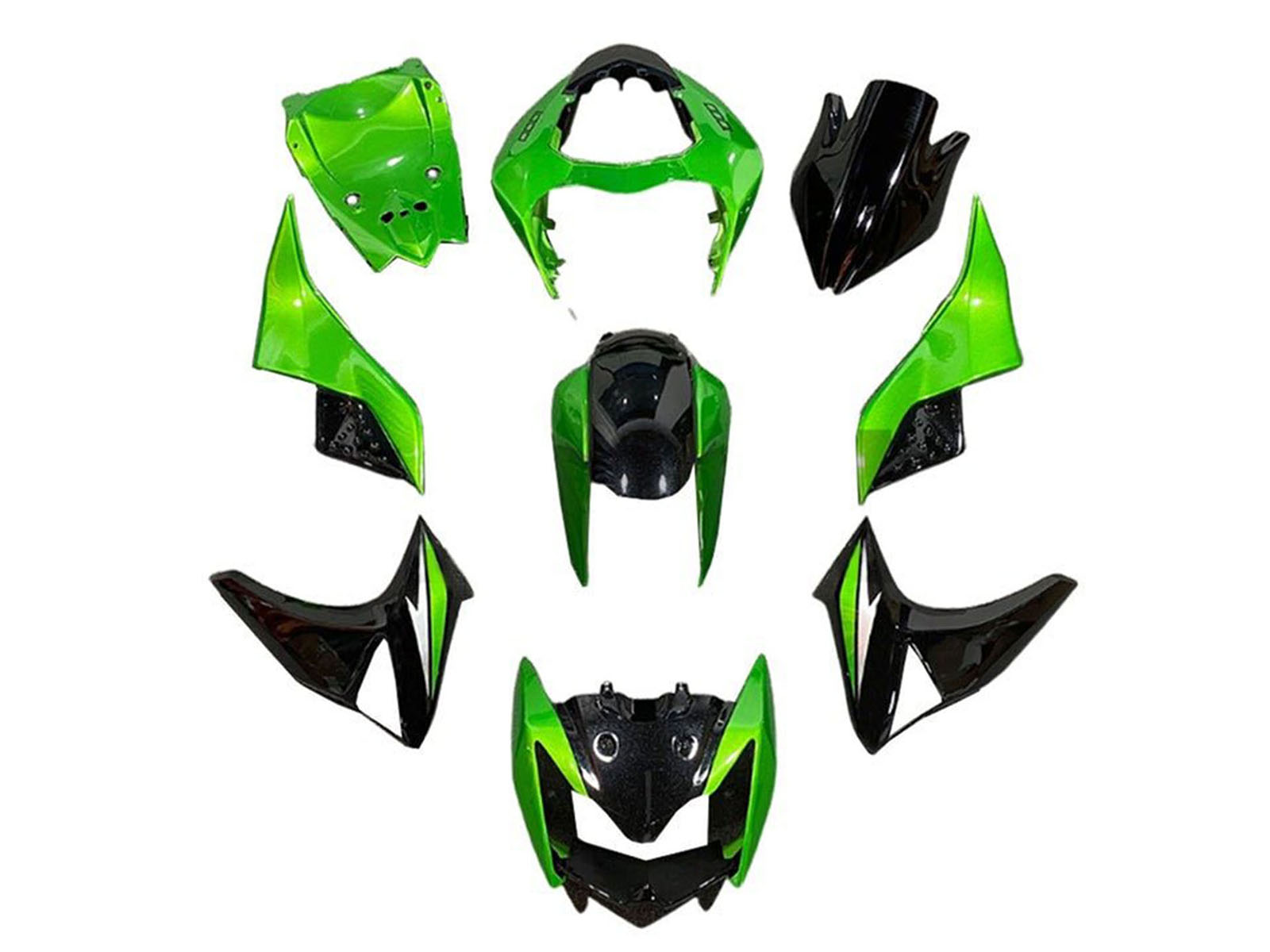 2007-2009 Green Black Silver Kawasaki Z1000 Fairing Kit