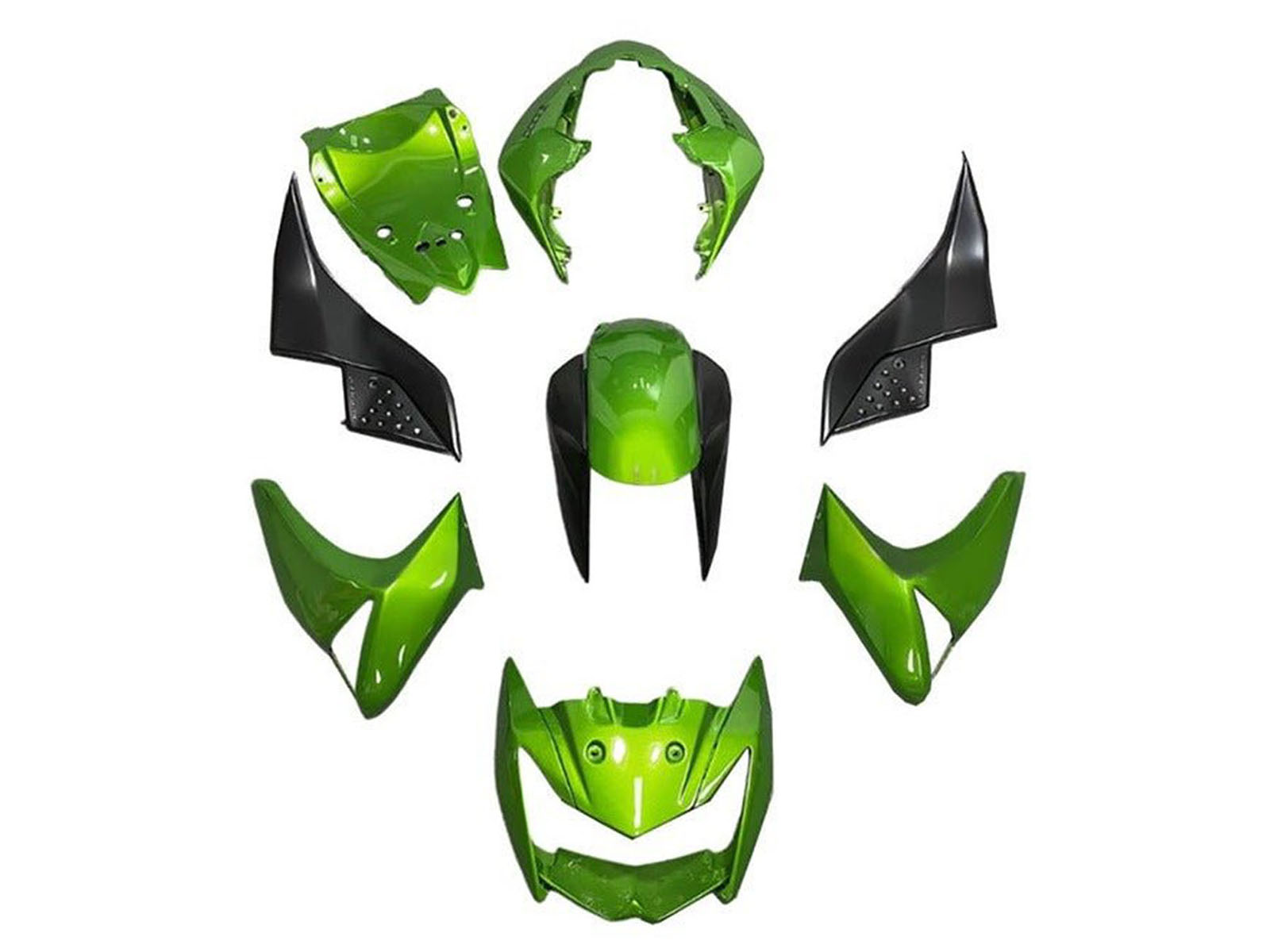2007-2009 Green Black Kawasaki Z1000 Fairing Kit