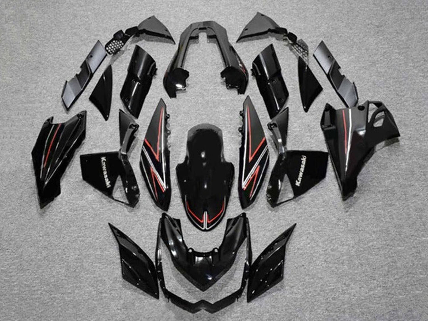 2010-2013 Black Red Stripe Kawasaki Z1000 Fairing Kit
