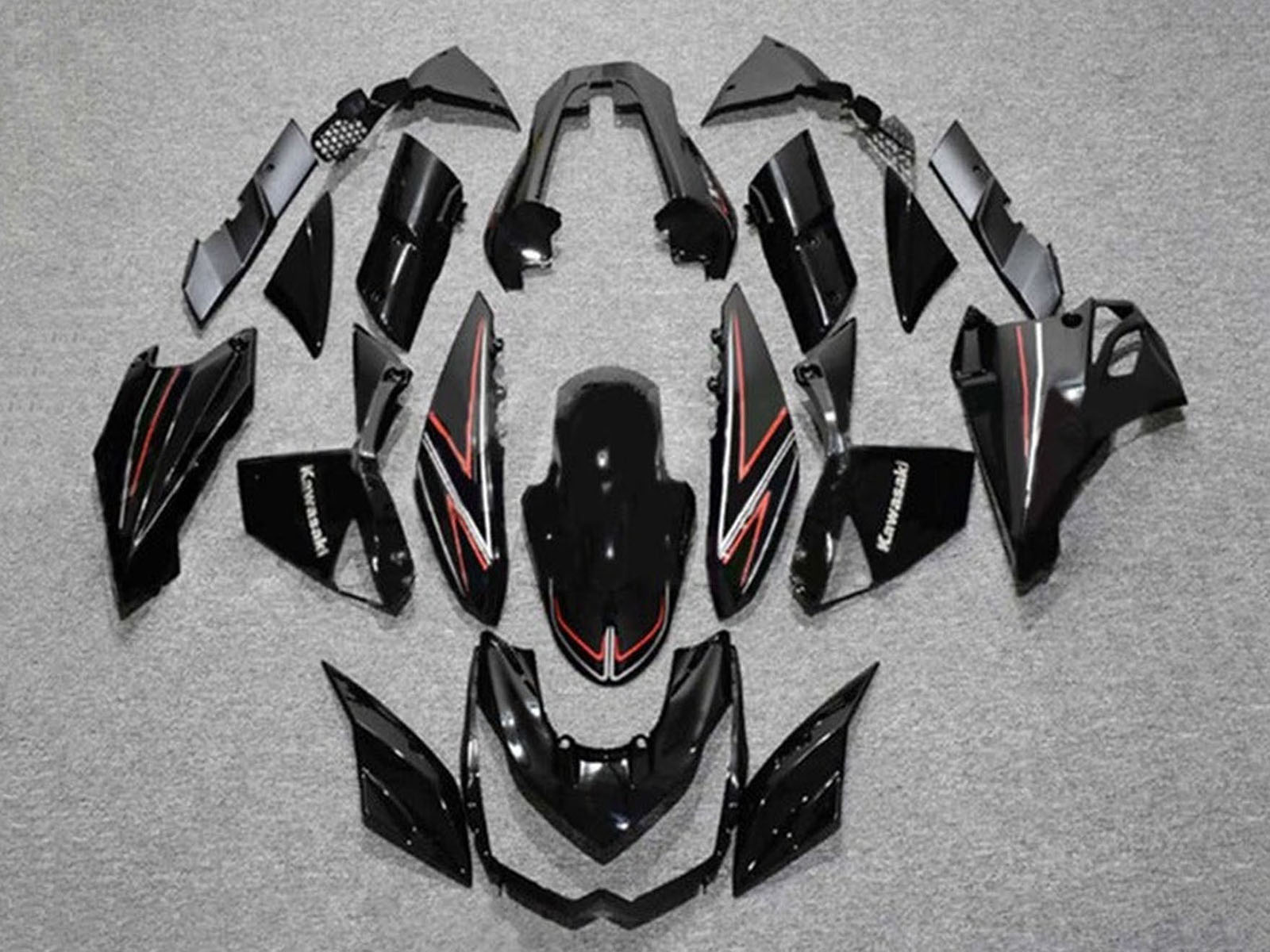 2010-2013 Black Red Stripe Kawasaki Z1000 Fairing Kit