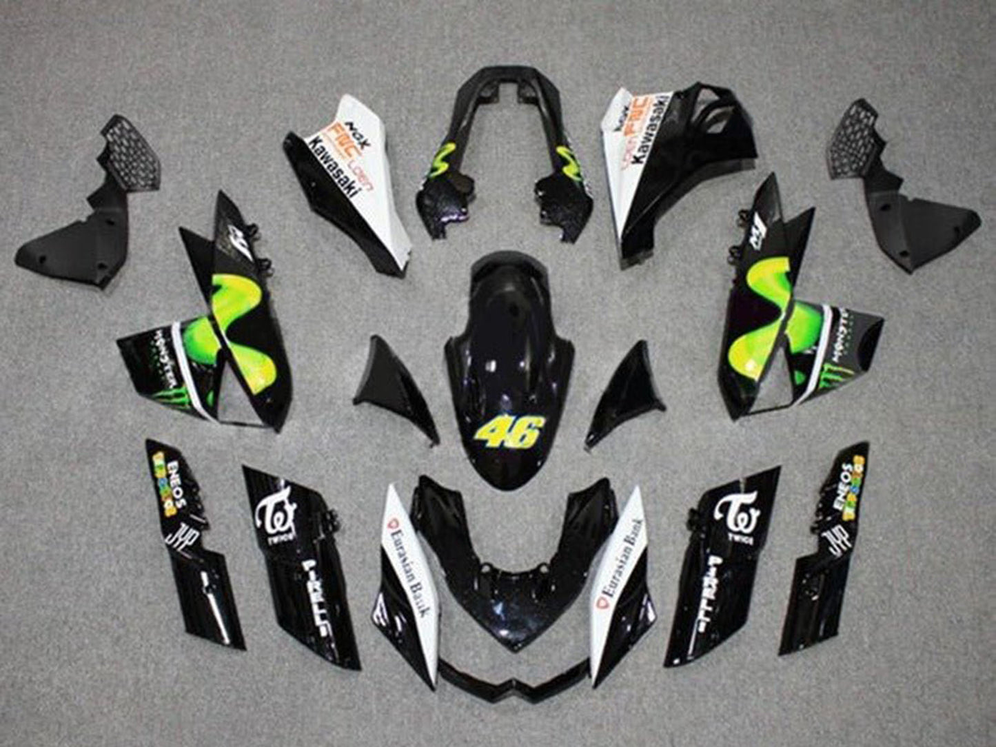 2010-2013 Black Movistar Kawasaki Z1000 Fairing Kit