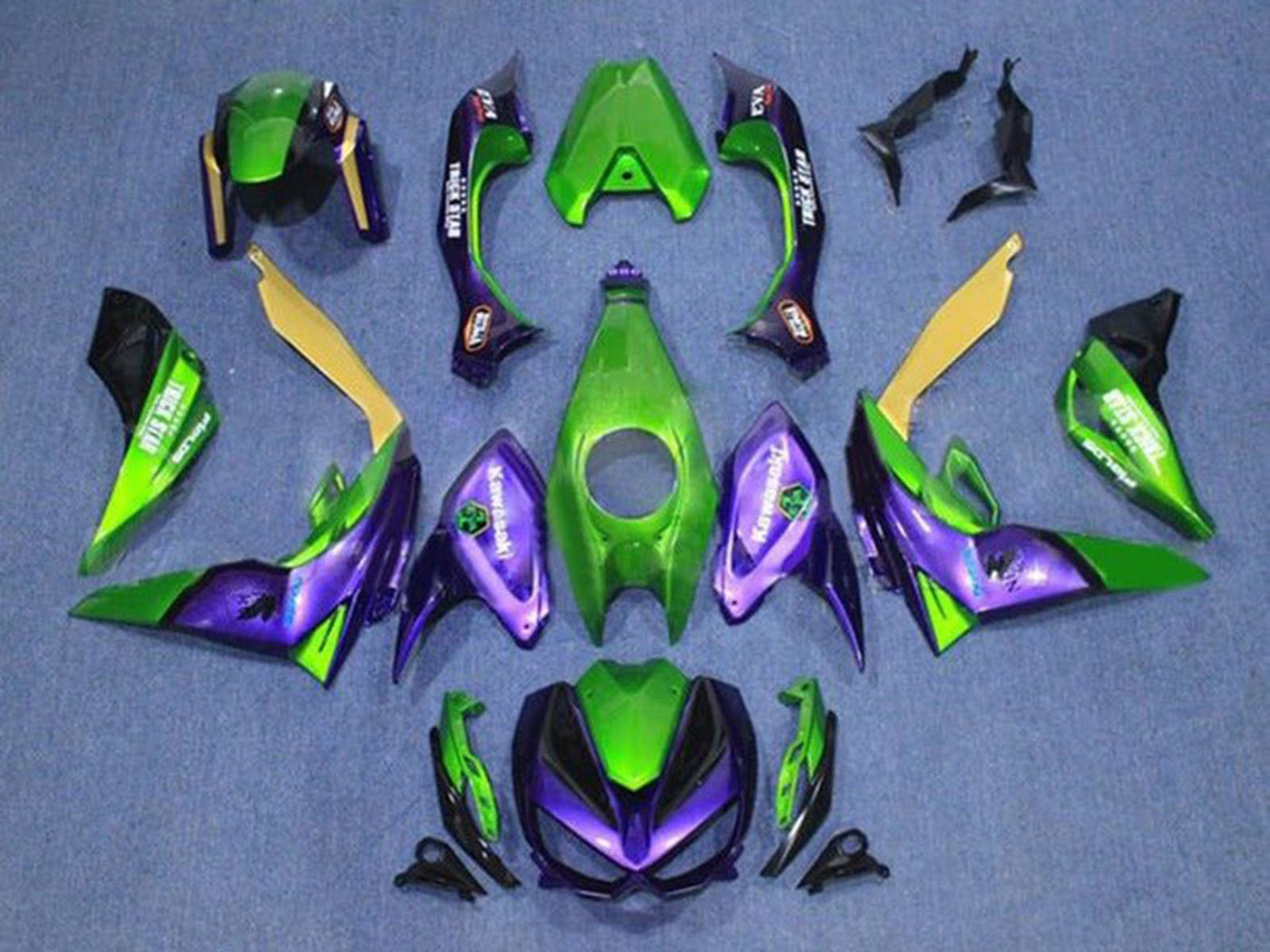 2014-2019 Purple Green Kawasaki Z1000 Fairing Kit
