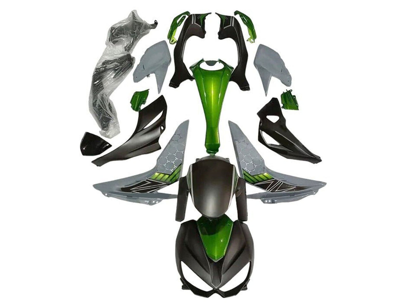 2014-2019 Matte Black Grey Green Kawasaki Z1000 Fairing Kit