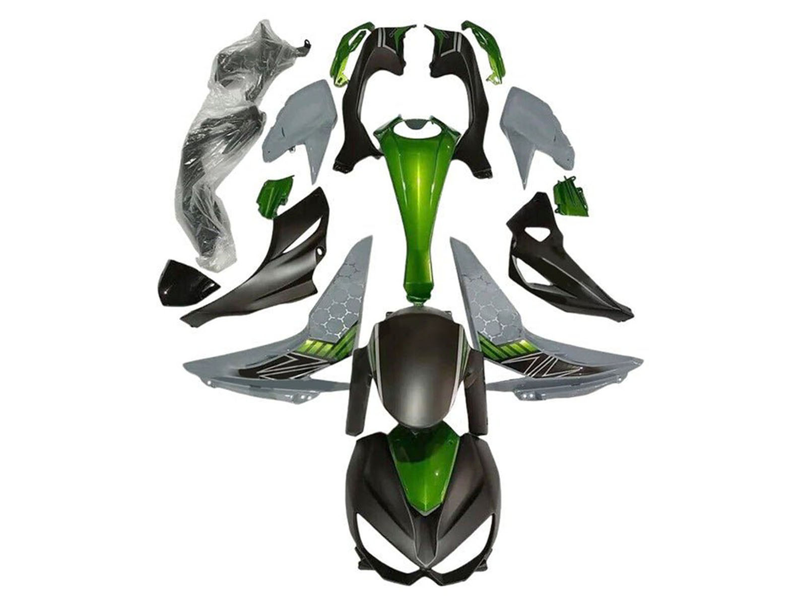 2014-2019 Matte Black Grey Green Kawasaki Z1000 Fairing Kit