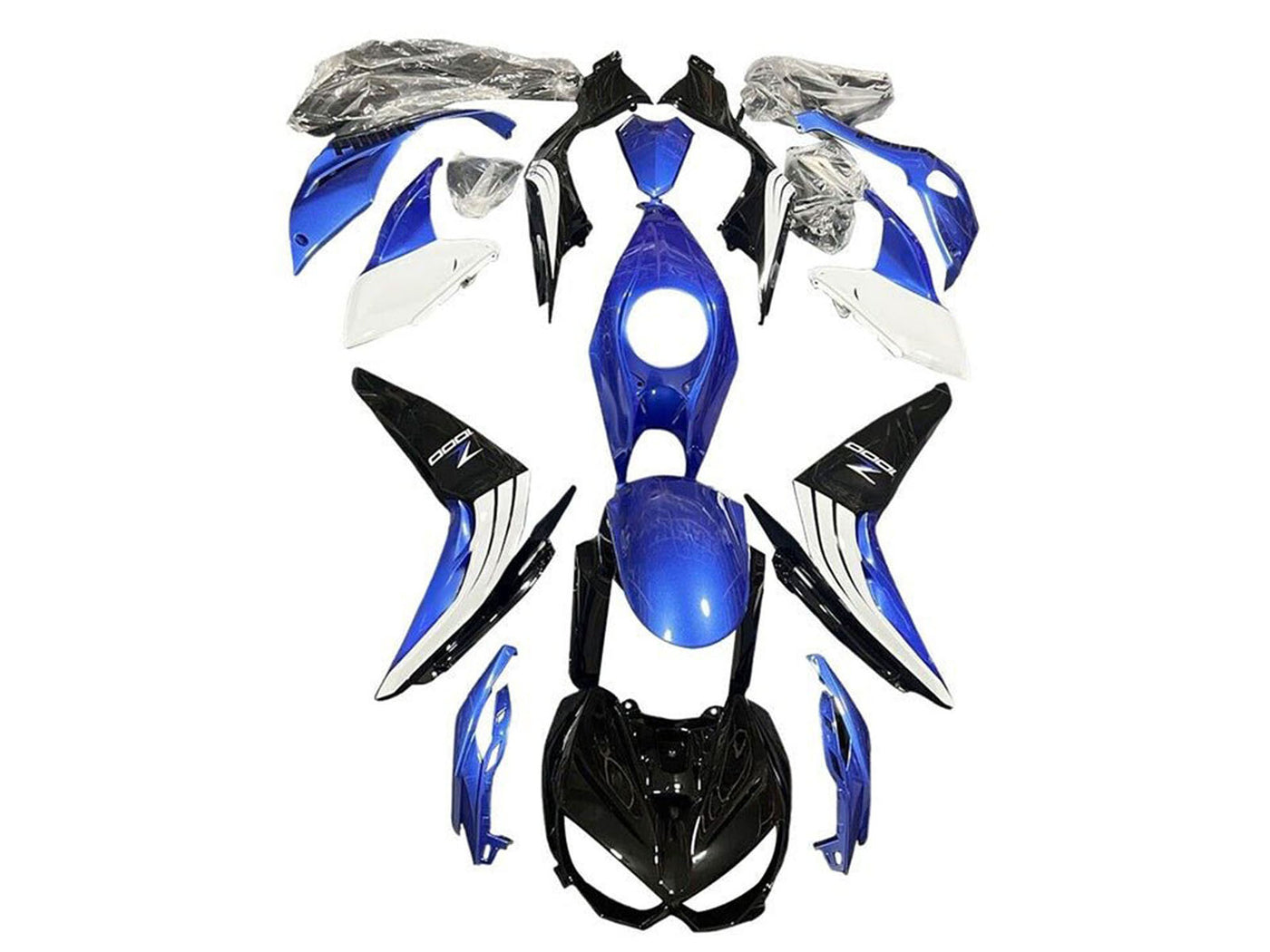 2014-2019 Blue Black White Kawasaki Z1000 Fairing Kit