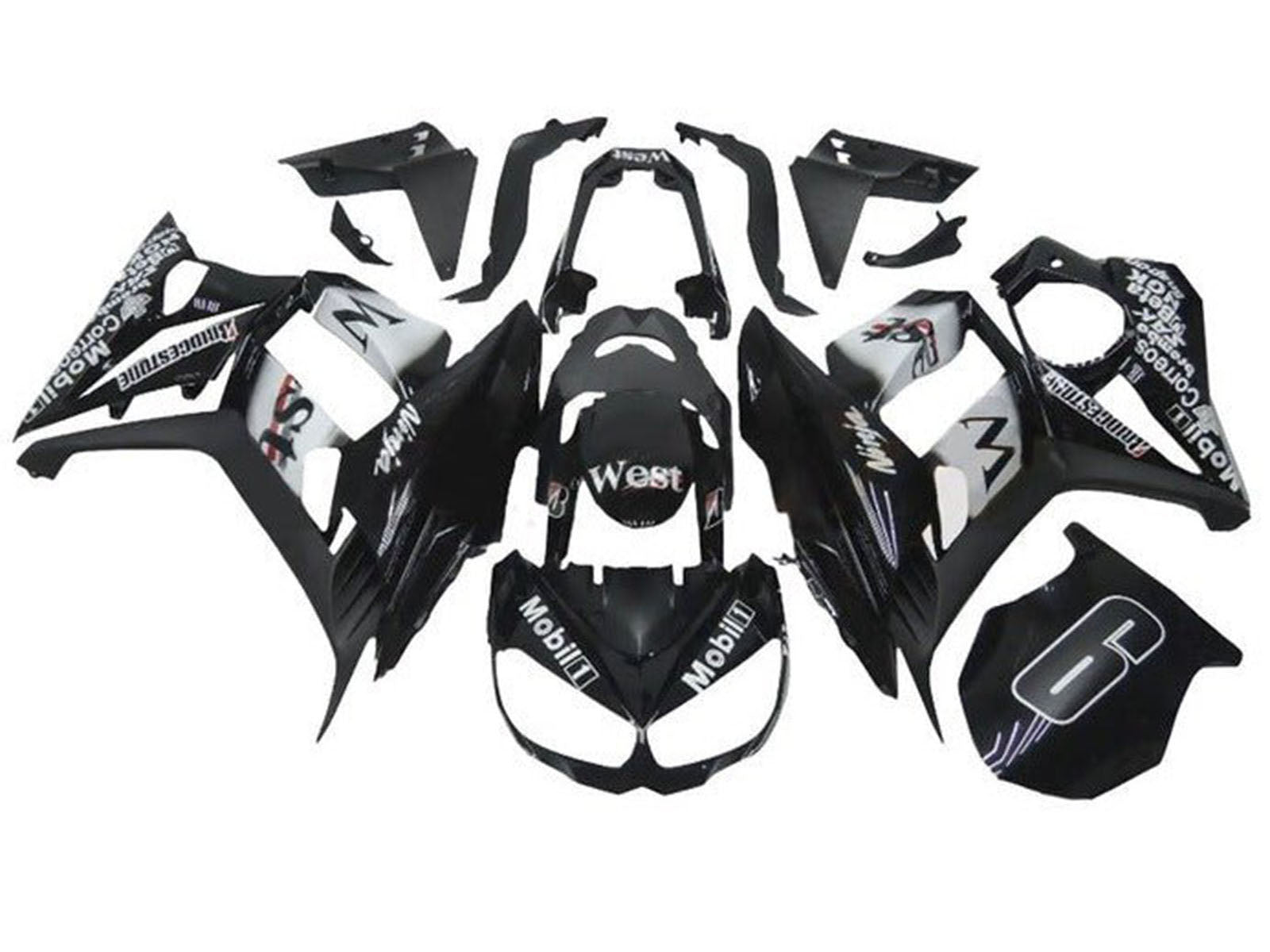 2010-2016 Black White West Kawasaki Z1000SX Fairing Kit