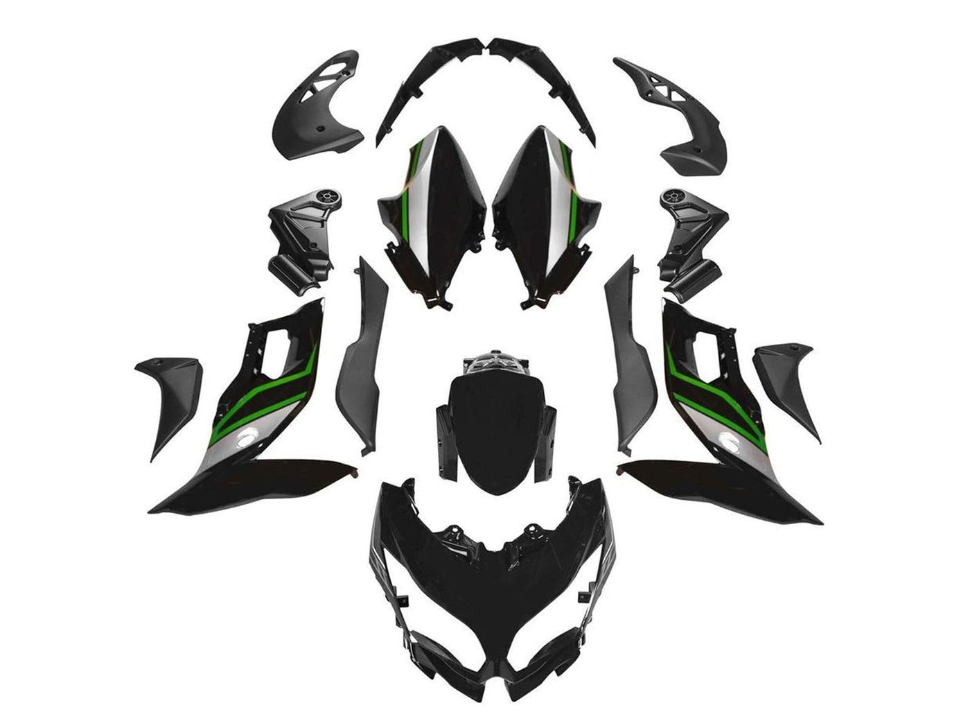 2015-2021 Black Green Kawasaki Versys 650 Fairing Kit