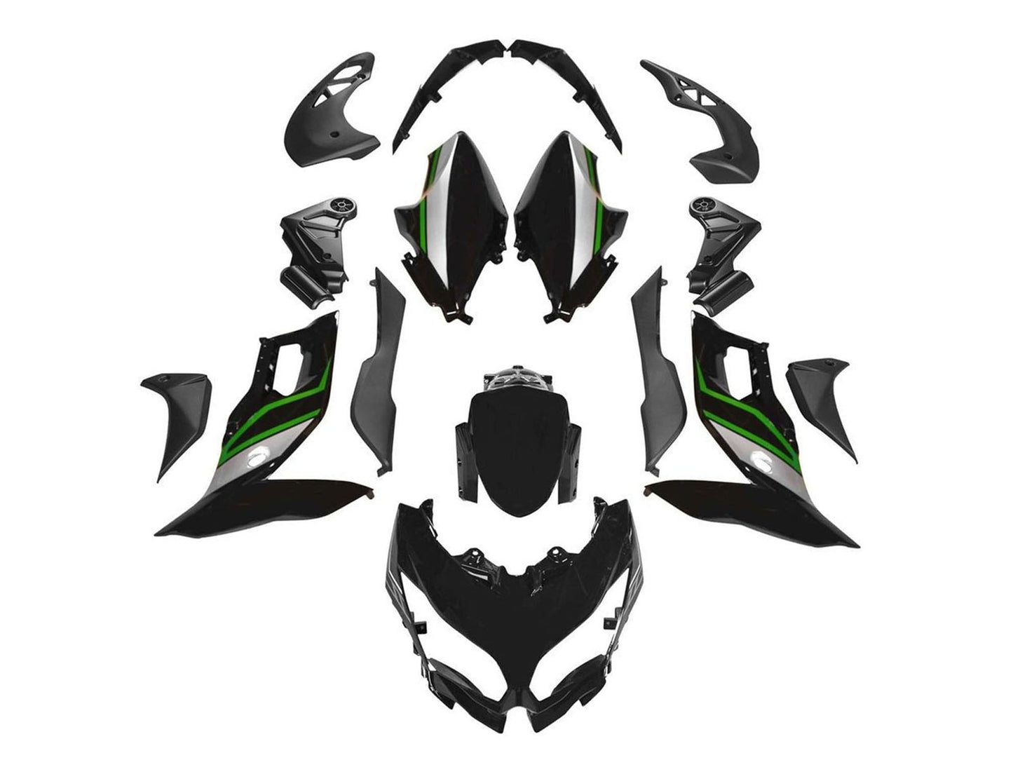 2015-2021 Black Green Kawasaki Versys 650 Fairing Kit