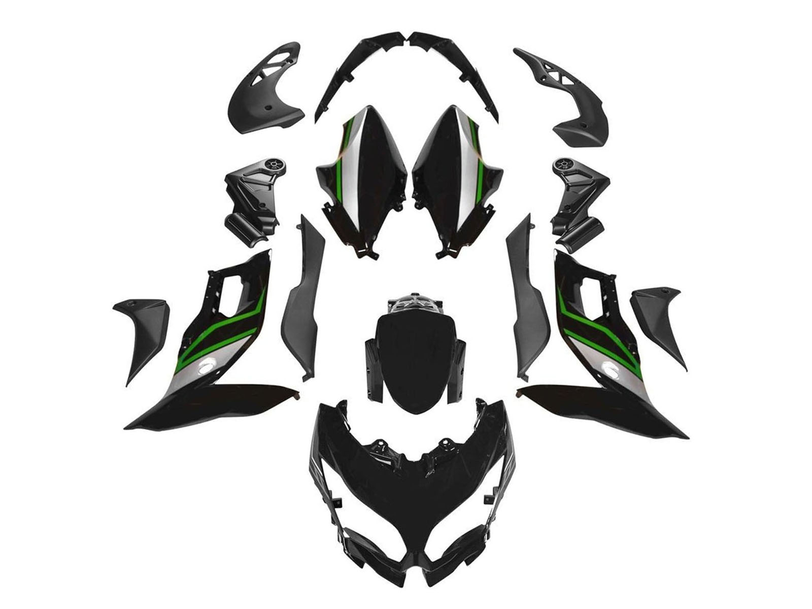 2015-2021 Black Green Kawasaki Versys 650 Fairing Kit