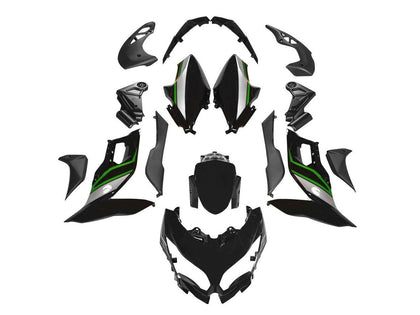 2015-2021 Kawasaki 650 Black Green Versys Fairing Kit
