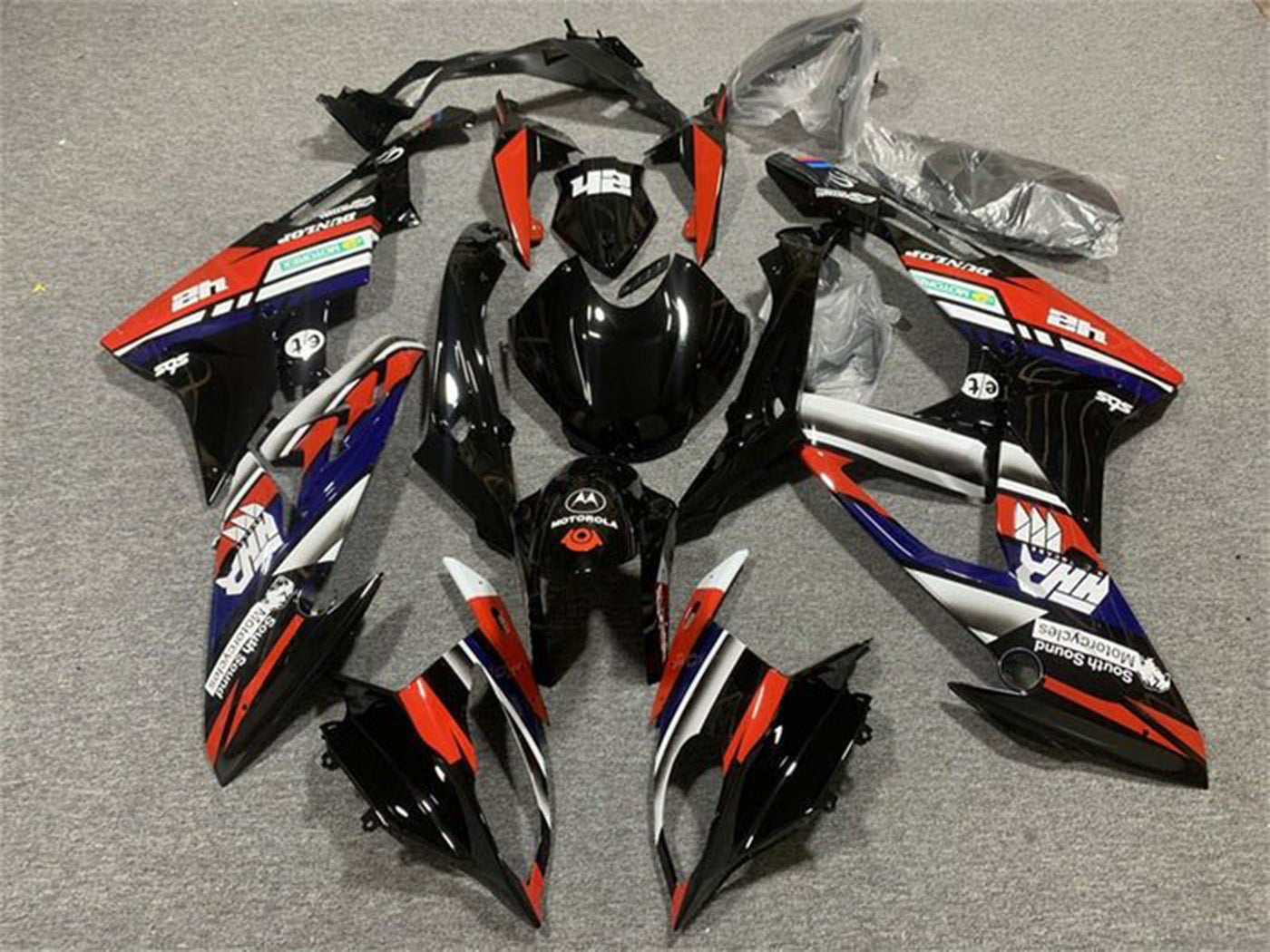 2015-2016 Black White Red Stripe BMW S1000RR Fairing Kit